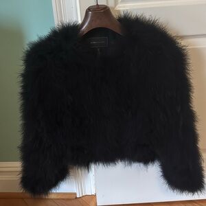 BCBGMAXAZRIA Faux Fur Cropped Jacket